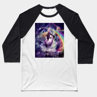 Rainbow Laser Sloth On Llama Unicorn Eating Taco Baseball T-Shirt